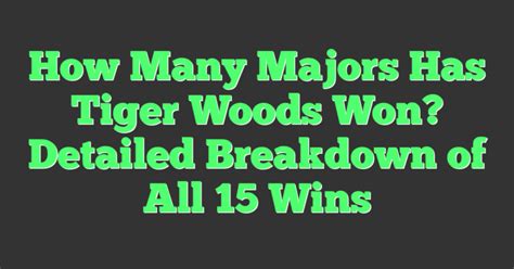 how many majors has tiger played in|Tigers win season.